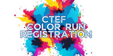 Bright splash background with CTEF Color Run Registration text.