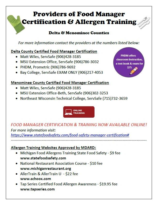 food manager certificate