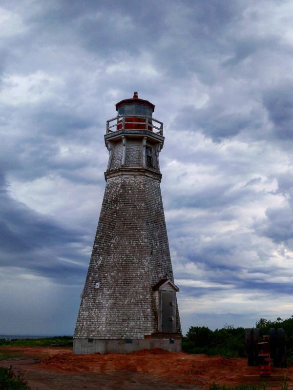 Stormy sky backdrop to a lighthouse 