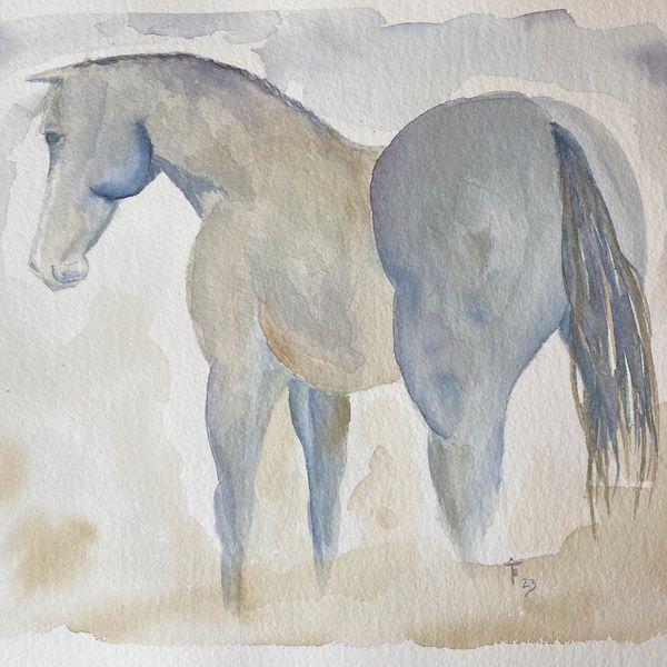 Watercolor Horse painting 