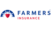 Farmers Insurance logo with red and blue colors.