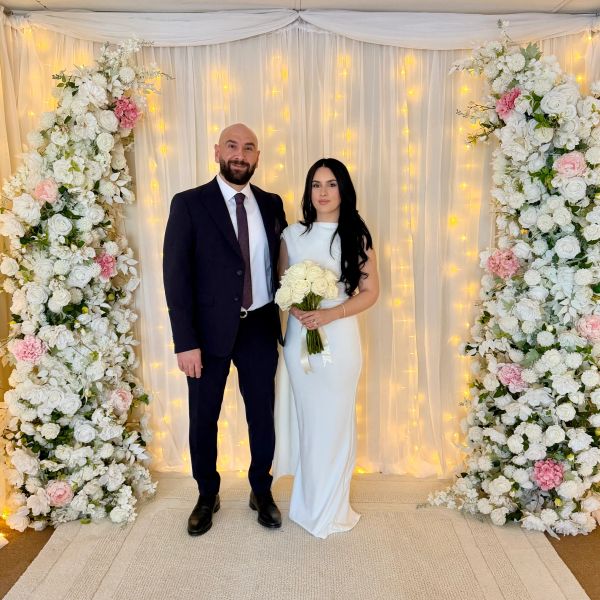 Intimate wedding ceremony at Michigan Wedding Studio in Farmington Hills, Michigan