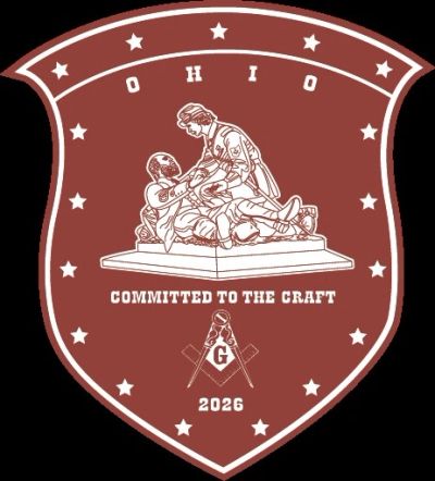 Ohio badge with medical theme and Freemason symbol.