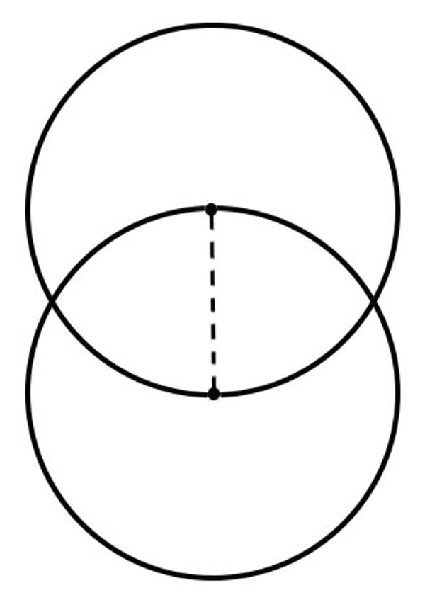 Vesica Piscis - Vertical alignment with dashed radius, The New Way, Vols. 1&2 (Thea), p. 238