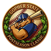Gopher State Postseason Classic logo with a gopher playing baseball.