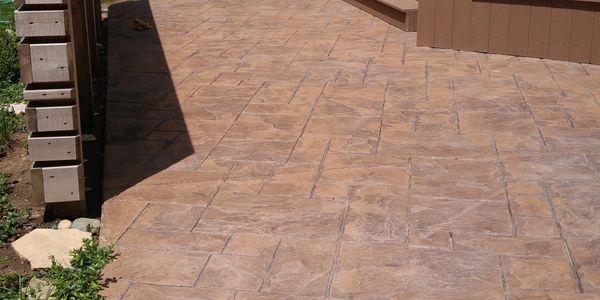 Stamped concrete recolored and sealed