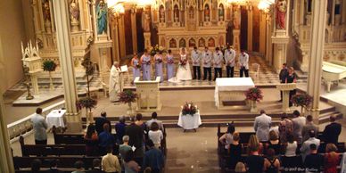 An ongoing wedding ceremony