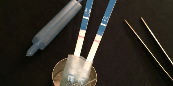 Test strips in use