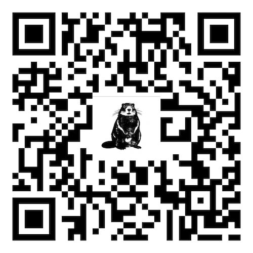 QR code with an illustration of a mole in the center.