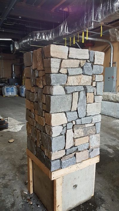 natural stone driveway pillar