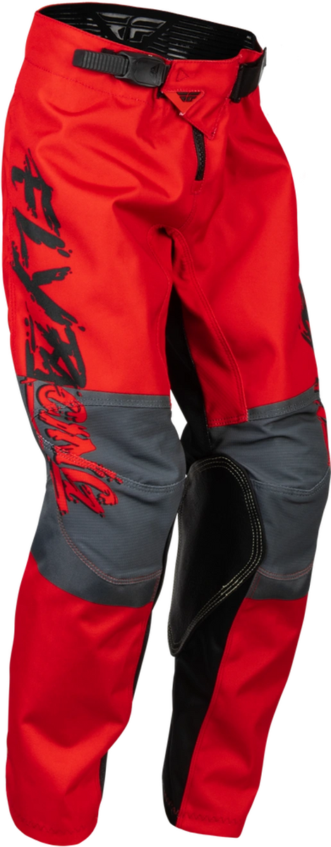 FLY RACING YOUTH KINETIC KHAOS PANTS BLACK/RED/GREY - Picture 3 of 4
