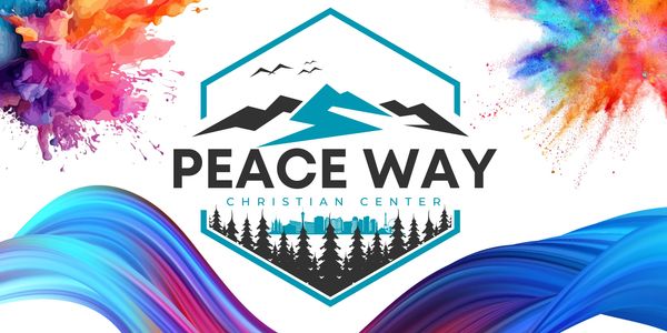 Logo of Peace Way Christian Center with vibrant colors and nature elements.