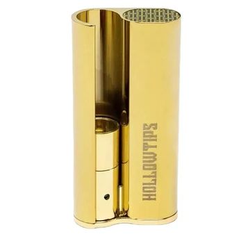 Sleek gold-colored dual lighter with 'HOLYMPTON' engraving.
