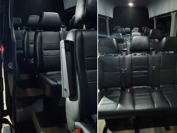 A luxurious ride in our Sprinter van.
