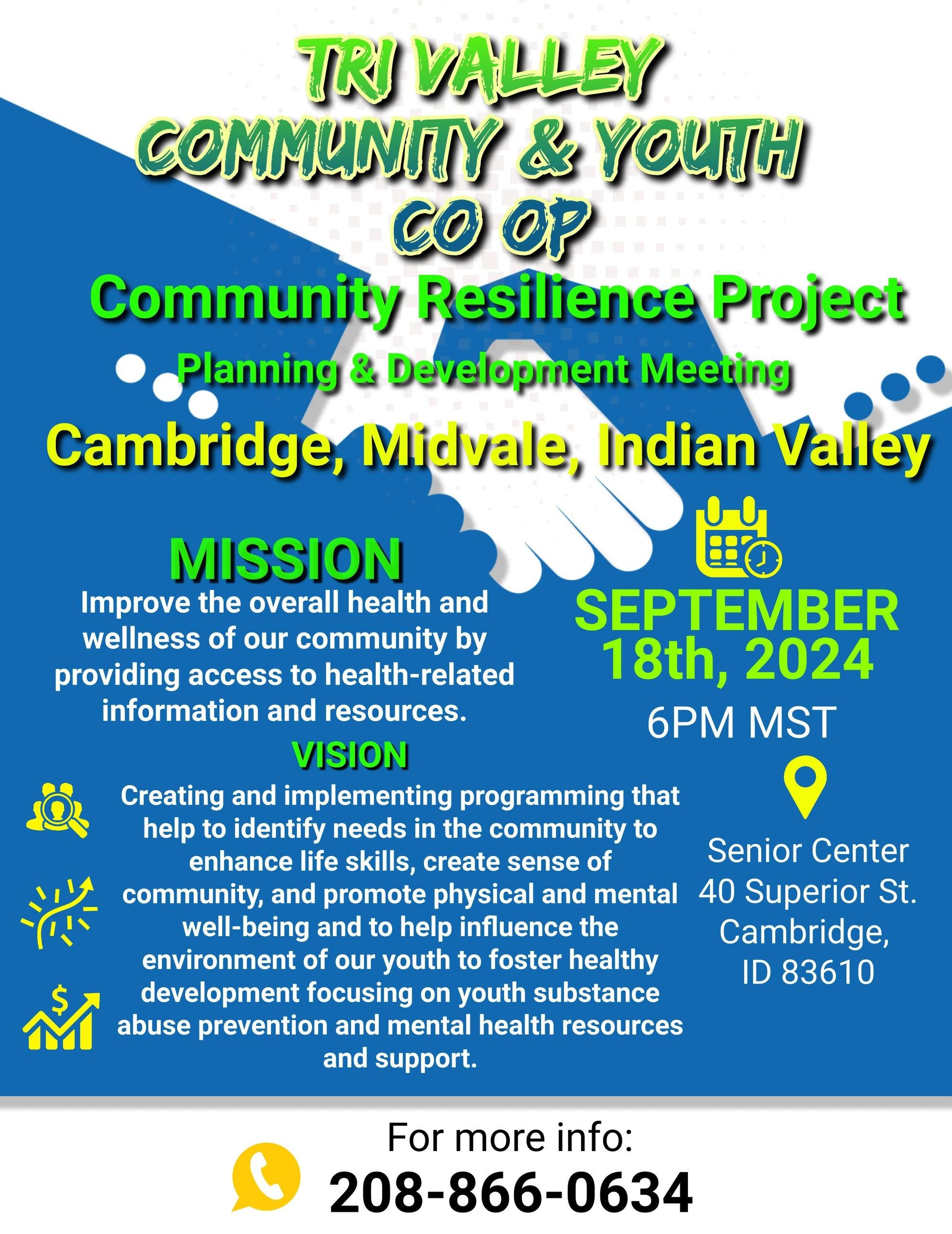 community meeting, September. community and youth coop meeting, Cambridge Idaho