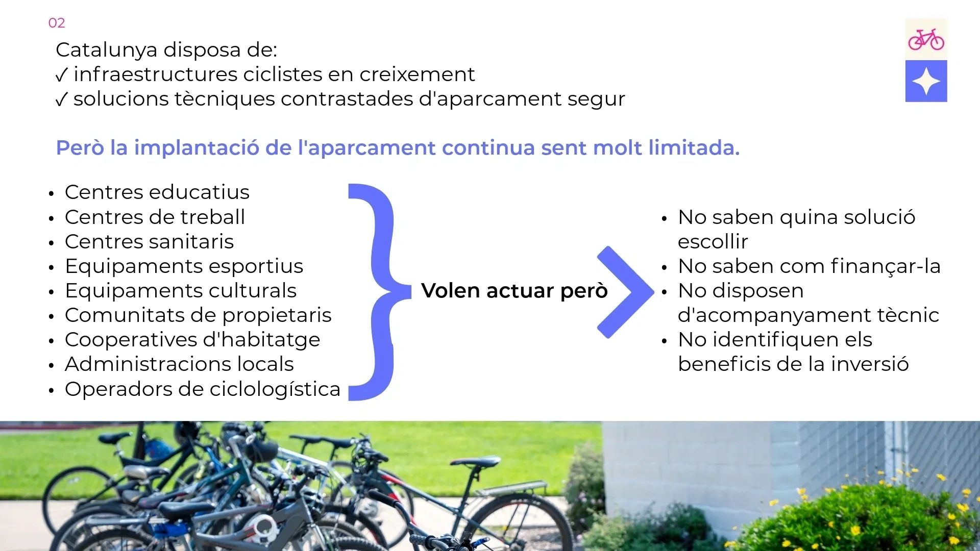 Limitaciones en la implantación de aparcamiento para bicicletas en Cataluña.