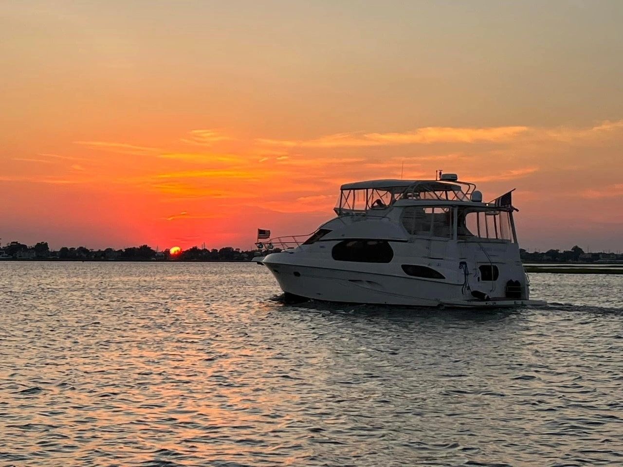 ocean sunset boat