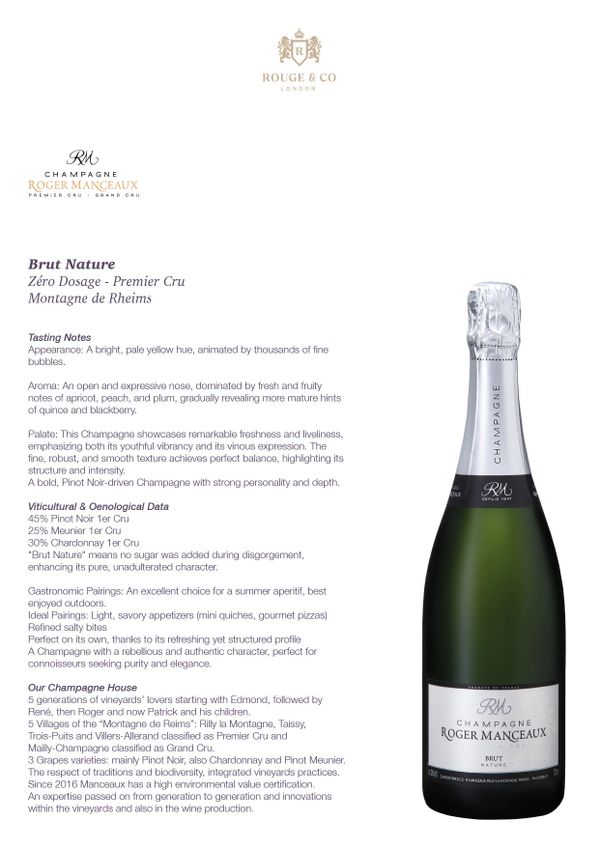 Champagne Roger Manceaux Brut Nature