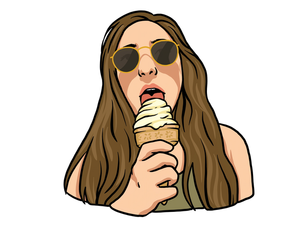 A cartoon of me with an ice cream