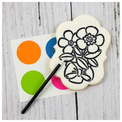 Spring Flower paint your own cookie design.
