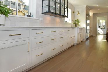Custom White inset kitchen cabinets