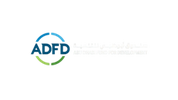 Logo of Abu Dhabi Fund for Development with blue and green circular design.