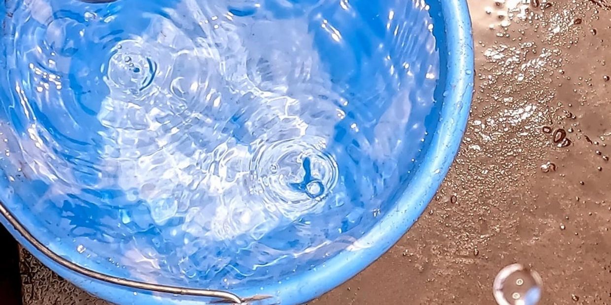 Clean clear water in a bucket