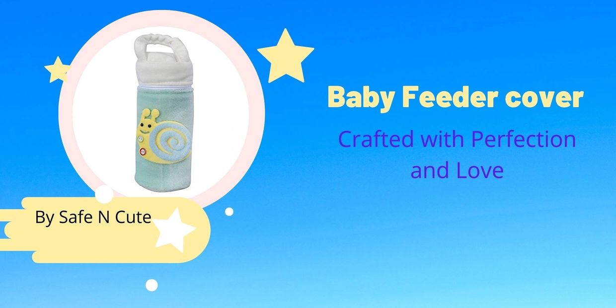 Baby feeder cover with cute snail design.