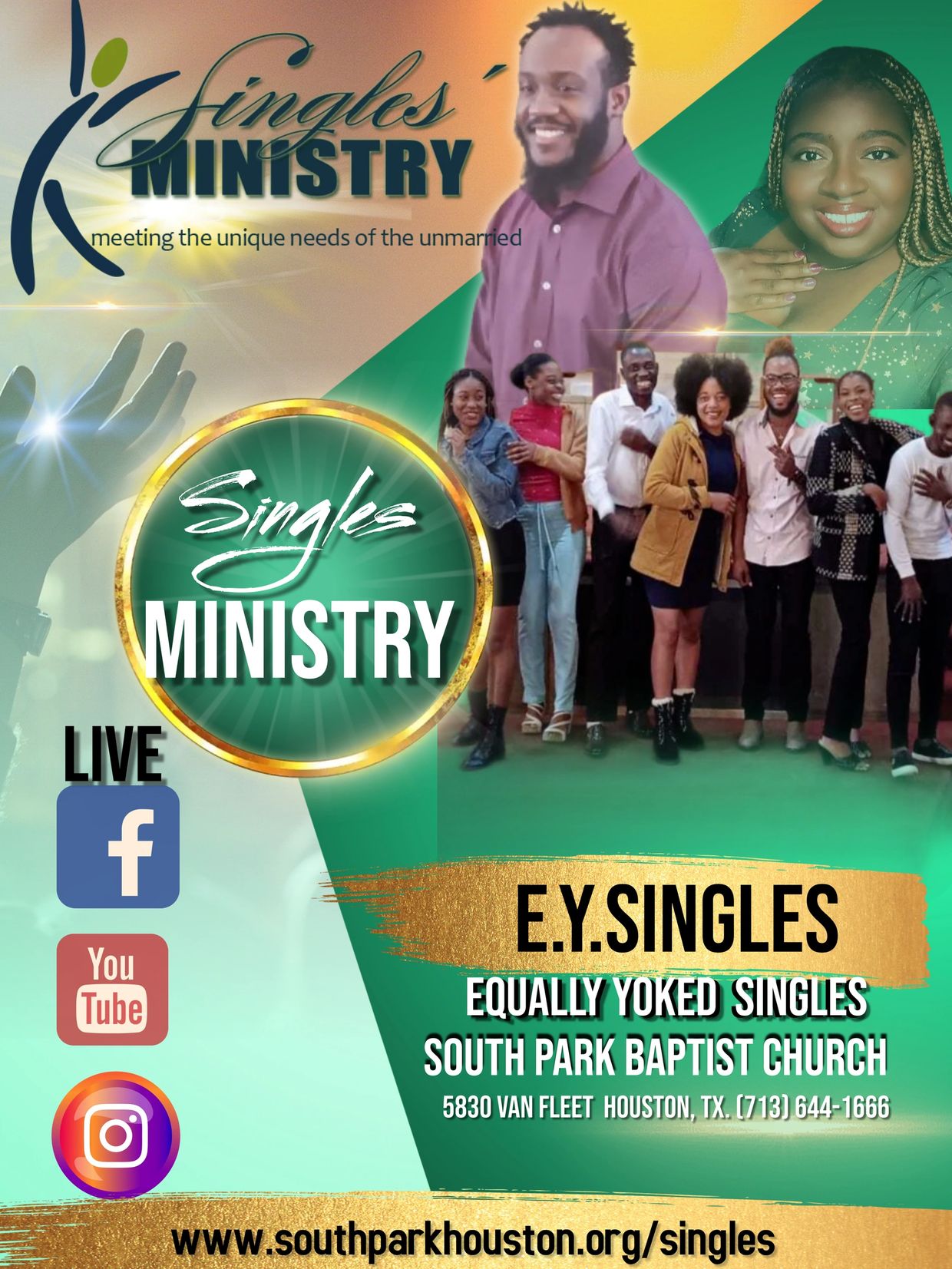 Singles Ministry at South Park Baptist Church for unmarried individuals.