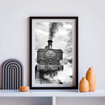 Black and White Steam train