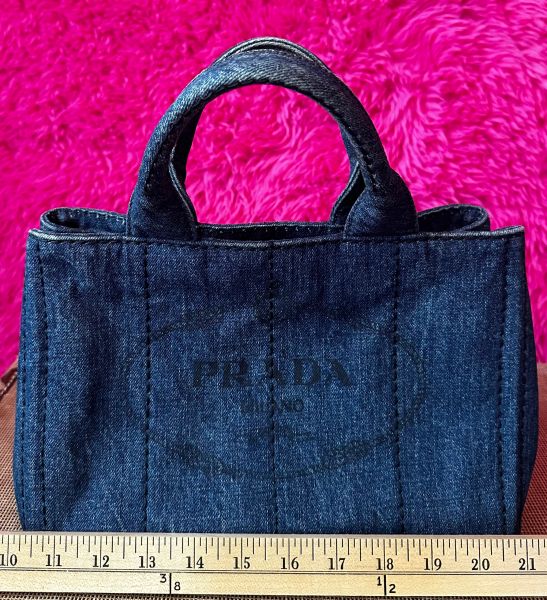 Vintage PRADA Canapa Denim Tote Bag