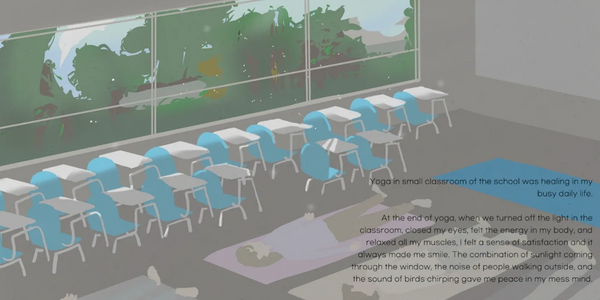 Student drawing of the actual classroom we held classes in