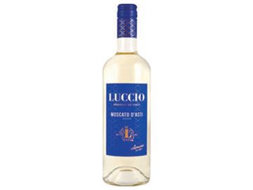Bottle of Luccio Moscato d'Asti wine.