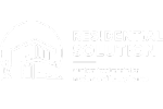 Logotipo branco de uma empresa de soluções residenciais.