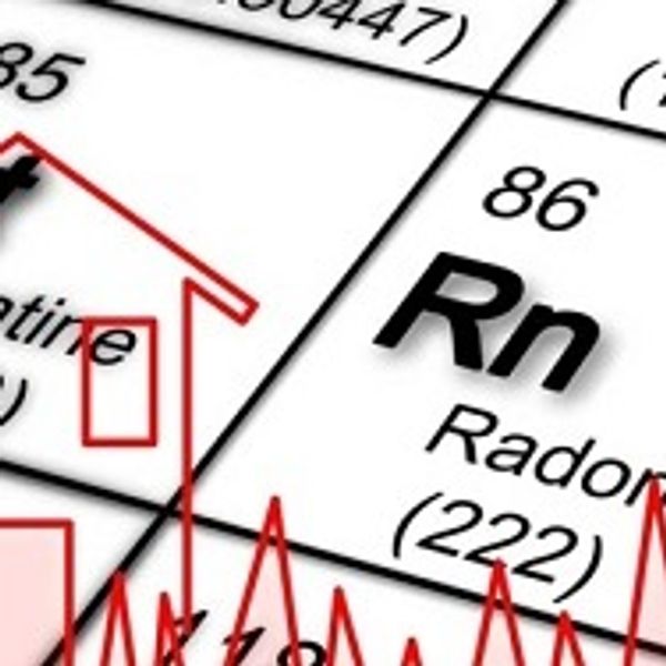 Close-up of Astatine and Radon elements on the periodic table with red graphical lines.