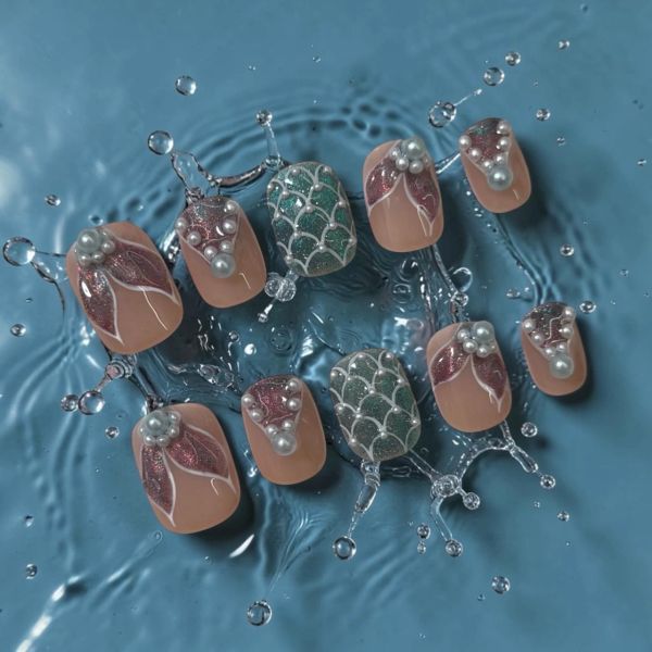 Mermaid Nails Press Ons