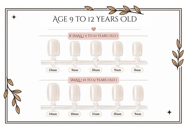 Kids Nail Size Chart