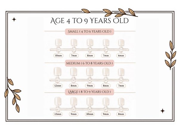 Kids Nail Size Chart