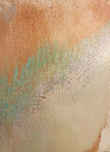 Rainbow Pastel Pour Painting, canvas size 12"x16", in top down style