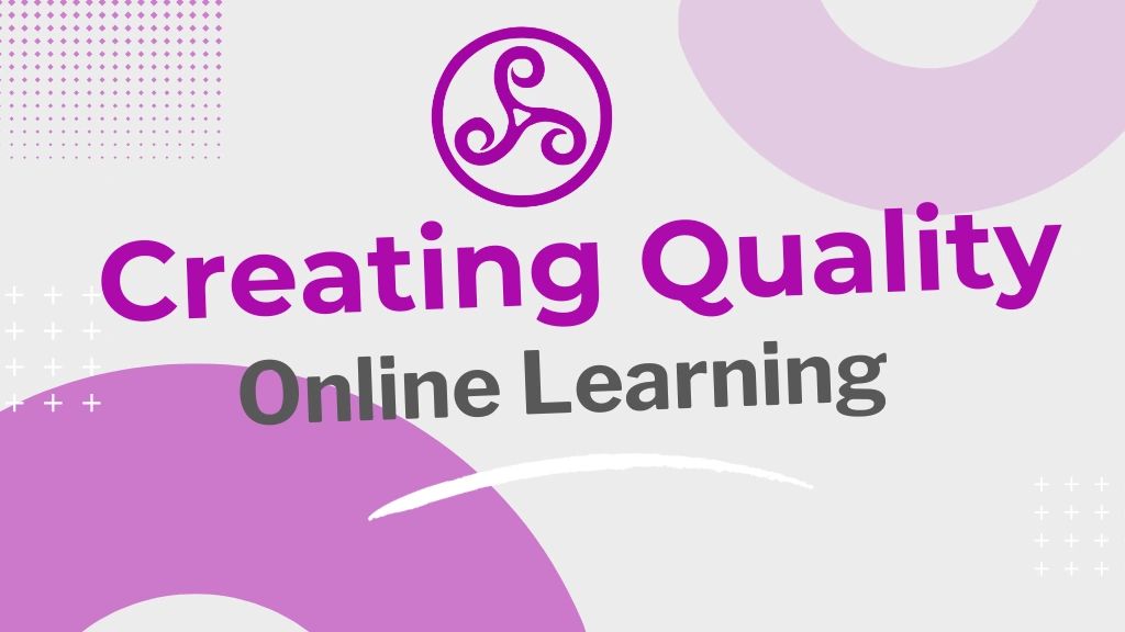 Creating quality online learning with a stylish purple and gray design.