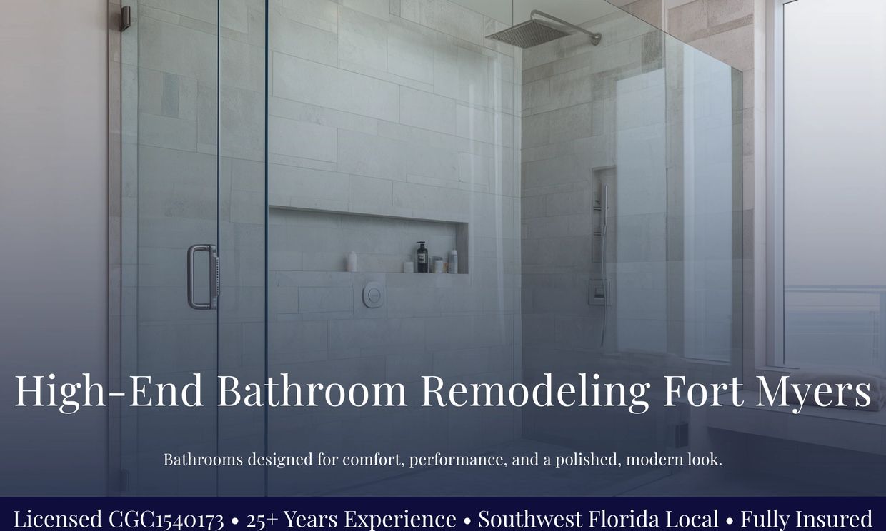 High-end bathroom remodeling in Fort Myers by Benjamin Builders