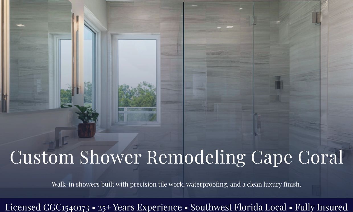 Custom shower remodeling in Cape Coral by Benjamin Builders