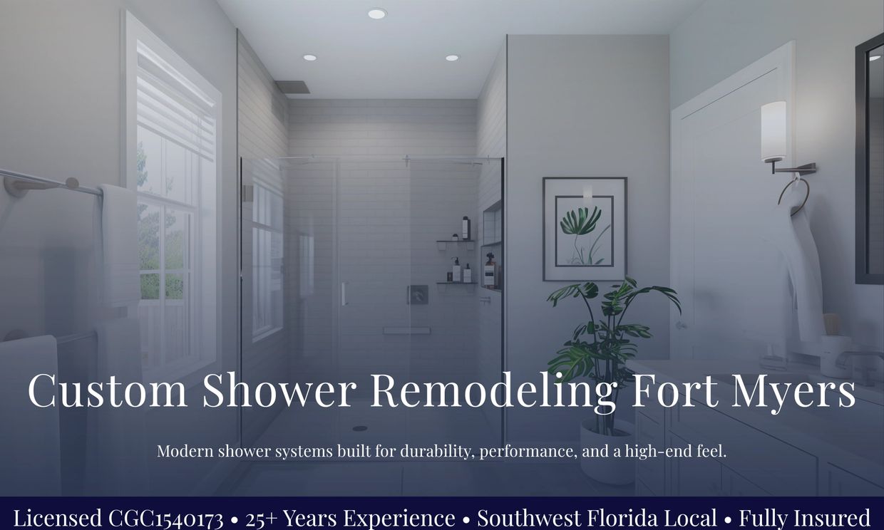 Custom shower remodeling in Fort Myers by Benjamin Builders