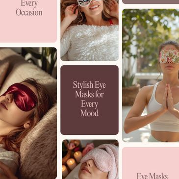 Various stylish eye masks for relaxation and every mood.