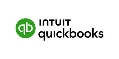 Logo of Intuit QuickBooks with green and black text.