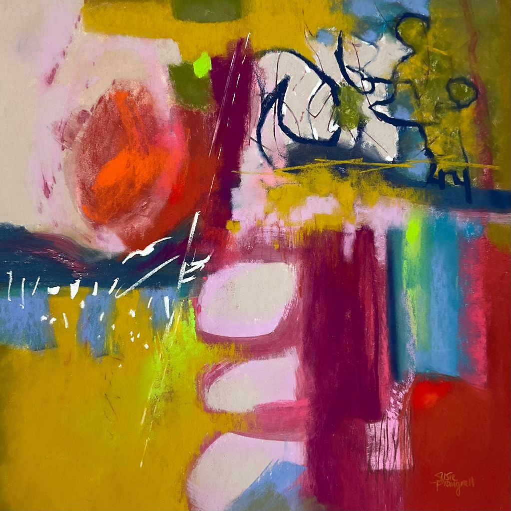 Contemporary abstract pastel painting 
