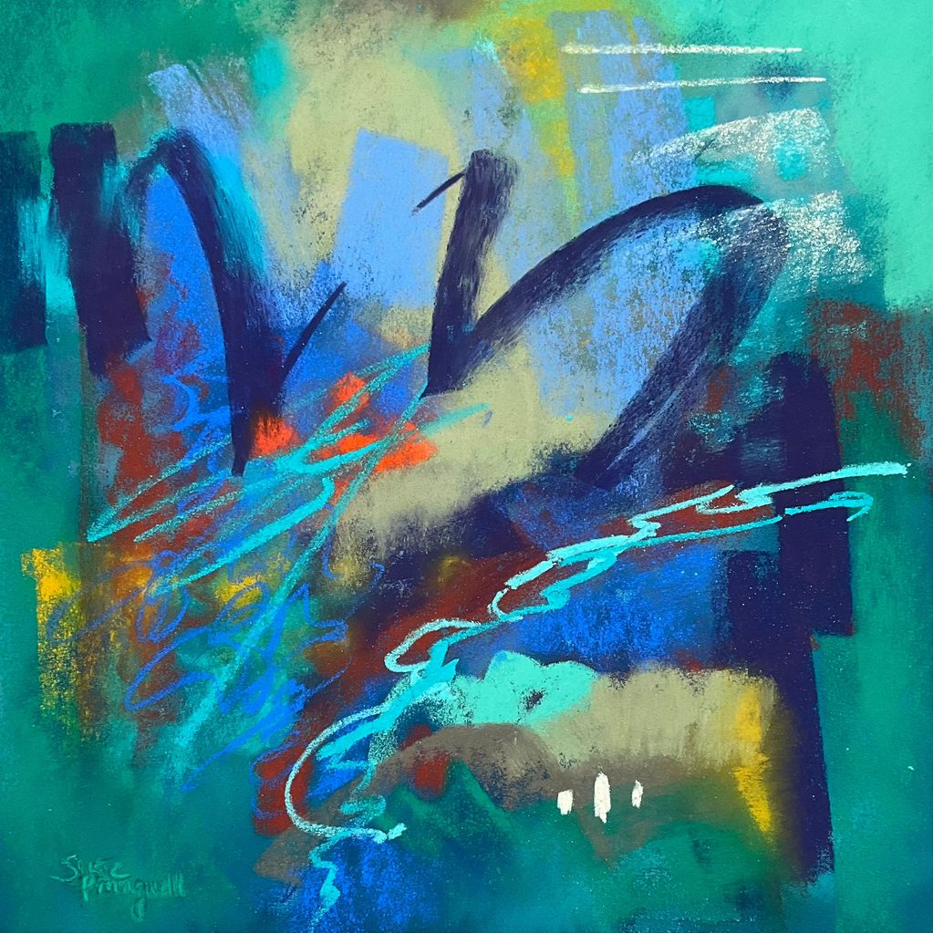 Contemporary abstract pastel painting 