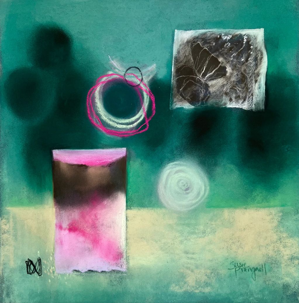 Green abstract painting