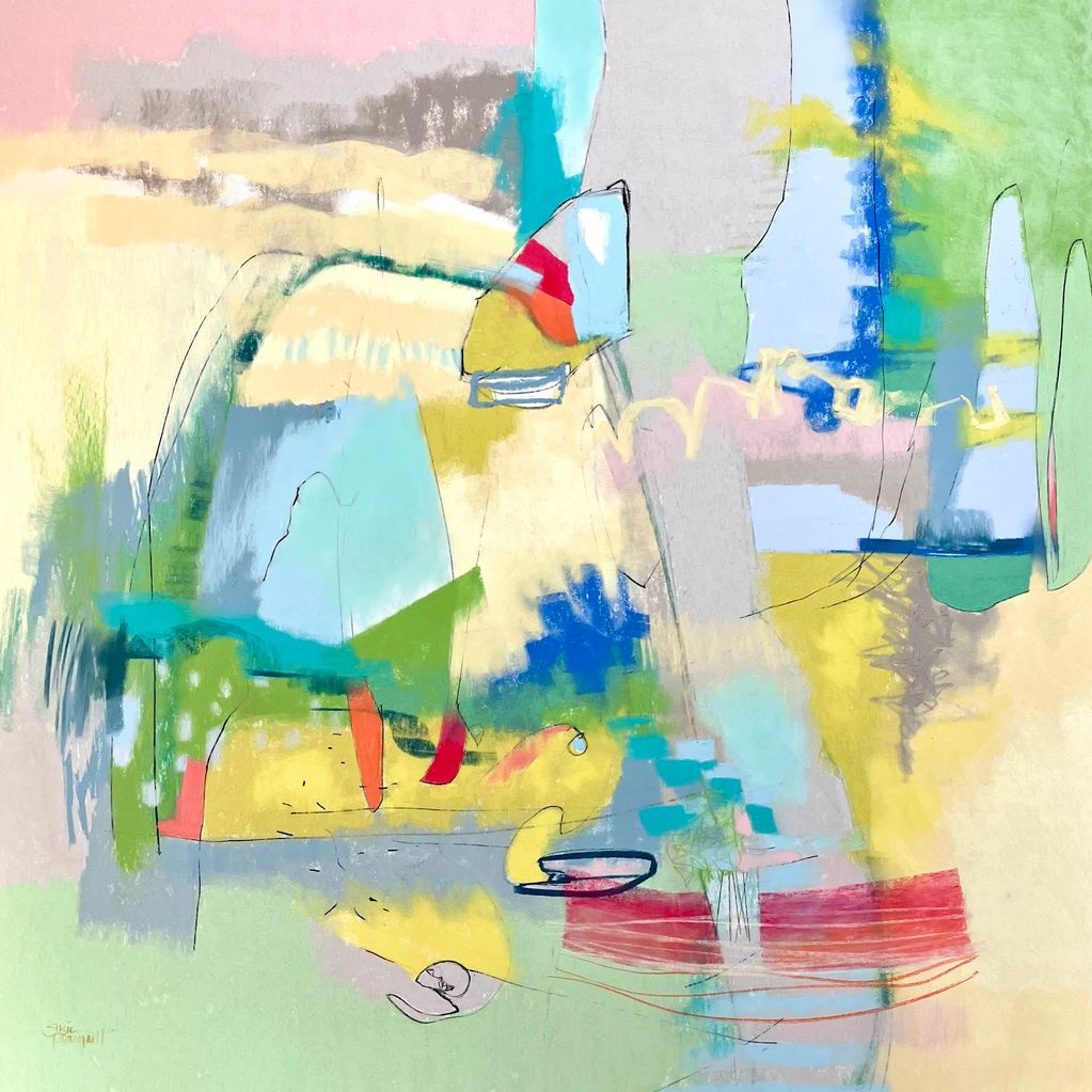 Contemporary abstract pastel painting 