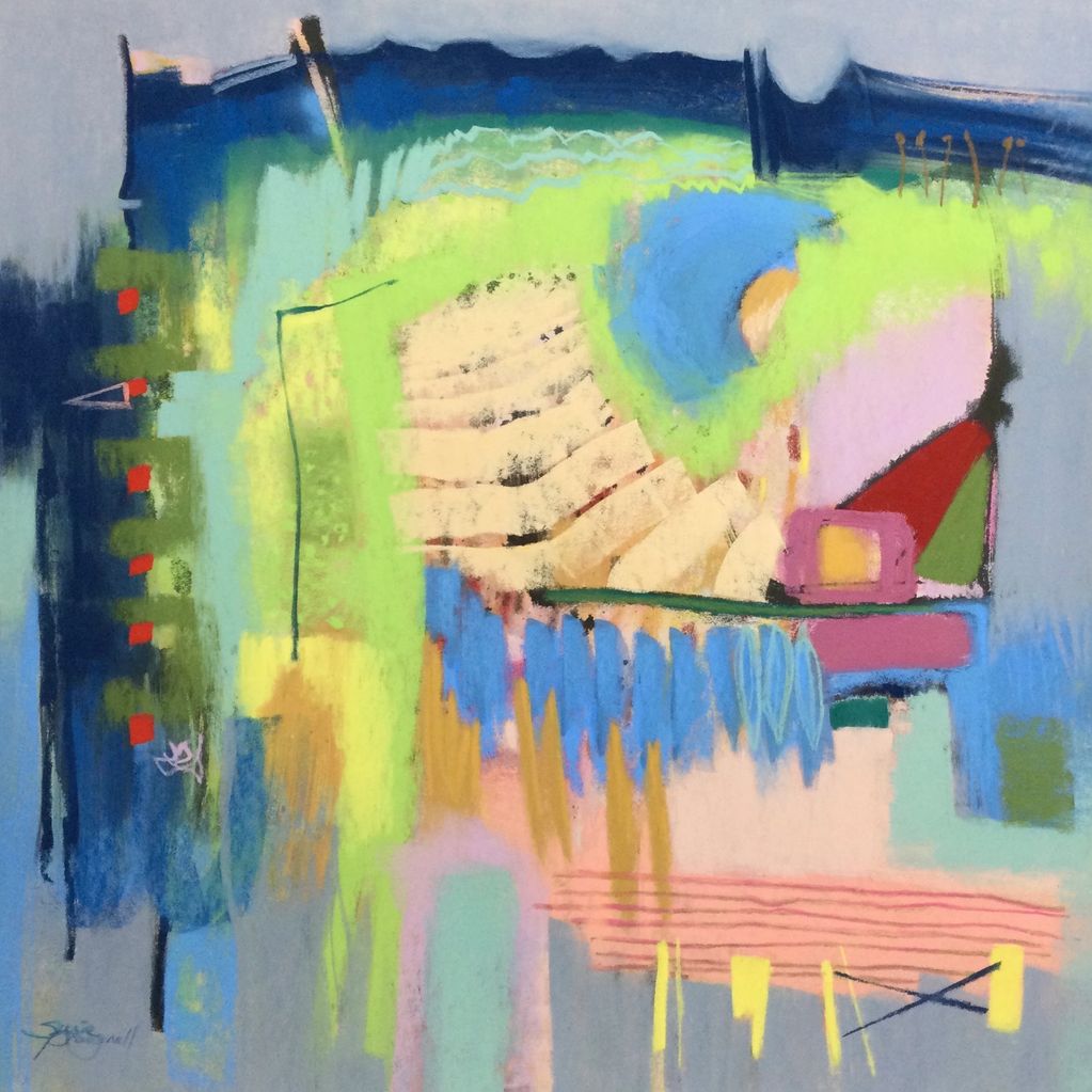 Contemporary abstract pastel painting 